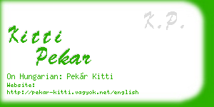 kitti pekar business card